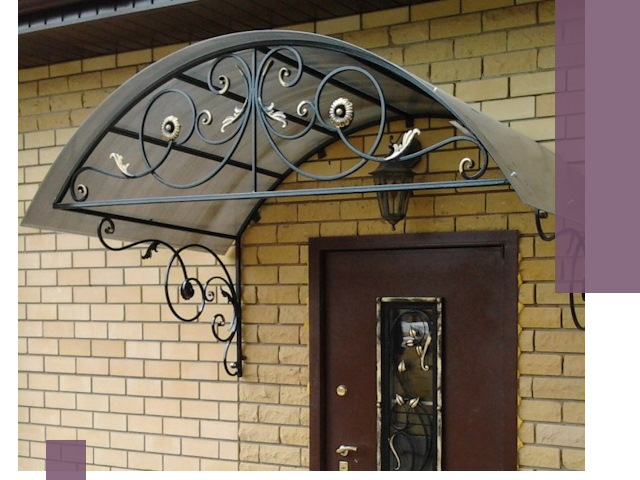 Изготовление козырьков из металла под ключ в Кохме