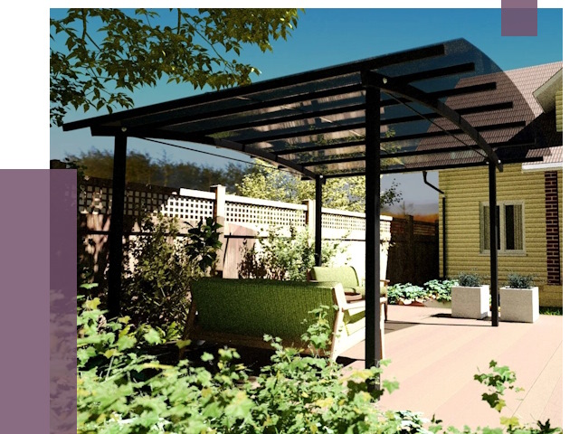 Навесы для террасы в Кохме от 13245 руб. под ключ | ПРОЛЁТ-Кхм