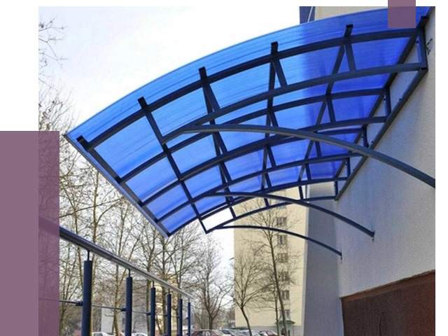 Козырьки из поликарбоната в Кохме от 4363 руб. под ключ | ПРОЛЁТ-Кхм