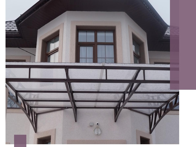 Козырьки из поликарбоната под ключ в Кохме