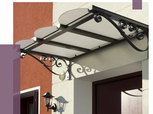 Односкатные козырьки в Кохме от 8518 руб.  | ПРОЛЁТ-Кхм