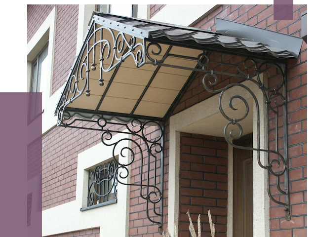 Двускатные козырьки в Кохме под ключ от 12985 руб.