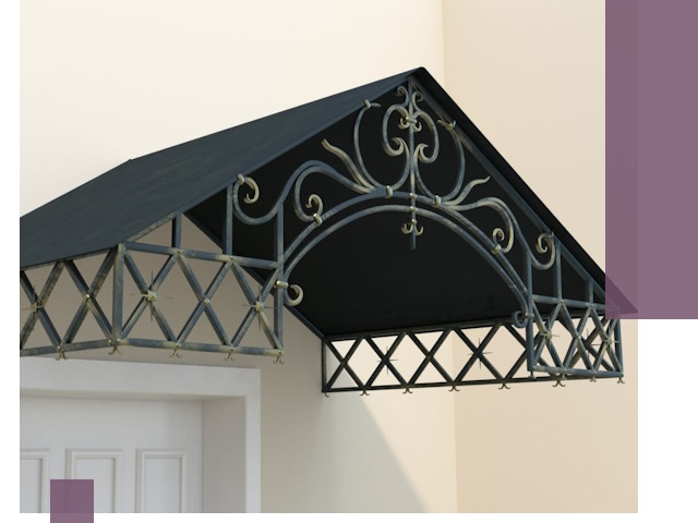 Двускатные металлические козырьки под ключ в Кохме