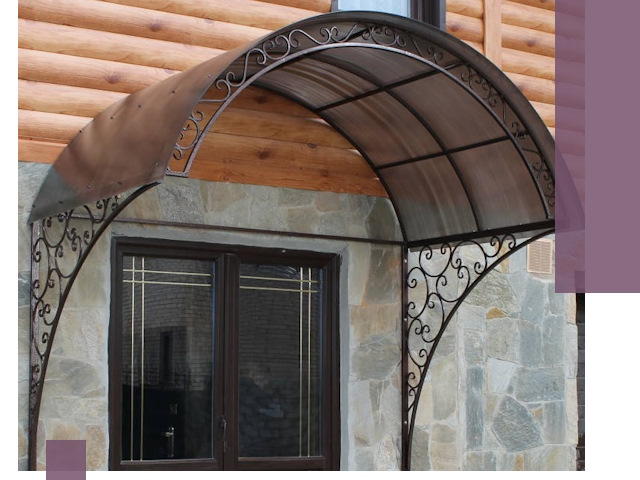 Арочные козырьки под ключ в Кохме: изготовление и монтаж